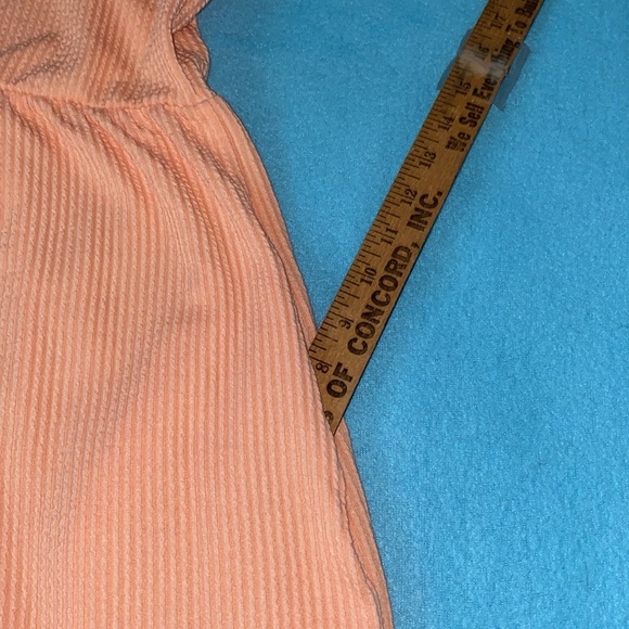 WANDERING DREAMS rib knit maxi tank dress 2 pockets peach stretchy NEW size L - Picture 8 of 8